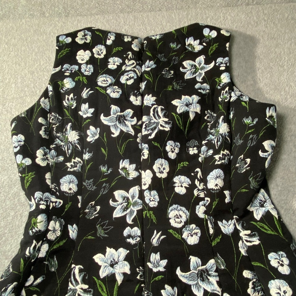 Eva Mendes Dress Women 6 Black Floral Jacquard Fit Flare Cocktail New York Co - Picture 4 of 9